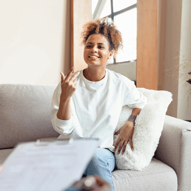 woman at an individual therapy session